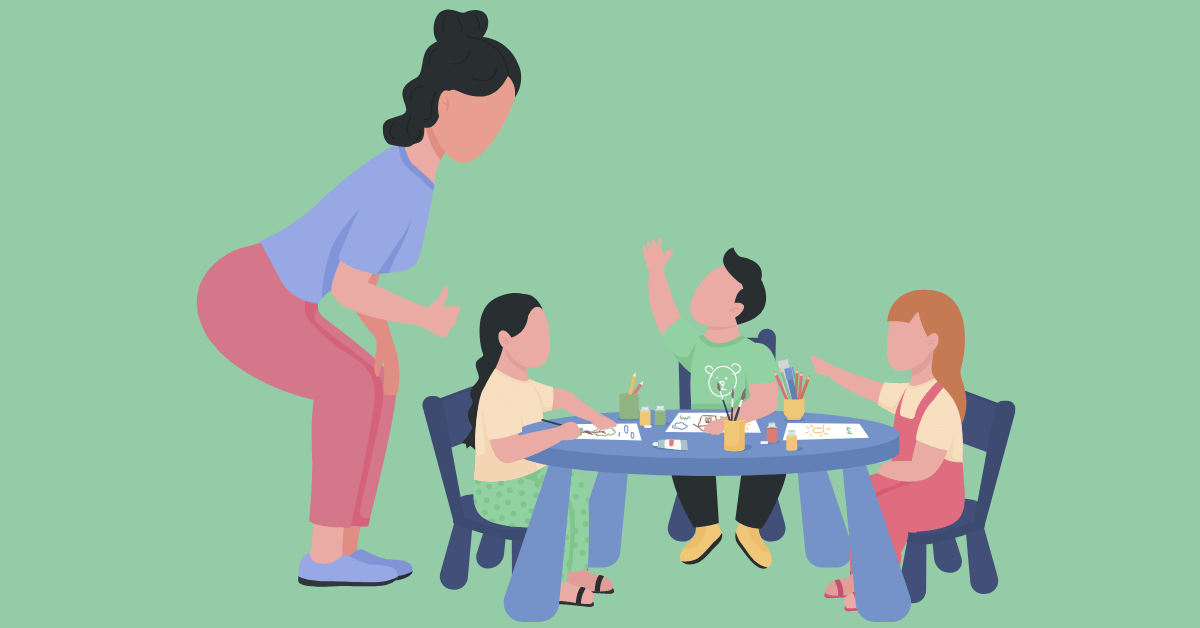 childcare kids at table